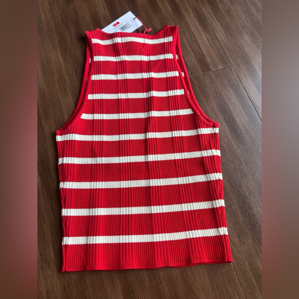 NWT SOLID & STRIPED
The Carson striped ribbed-knit top
Red and white stripe - Picture 6 of 7
